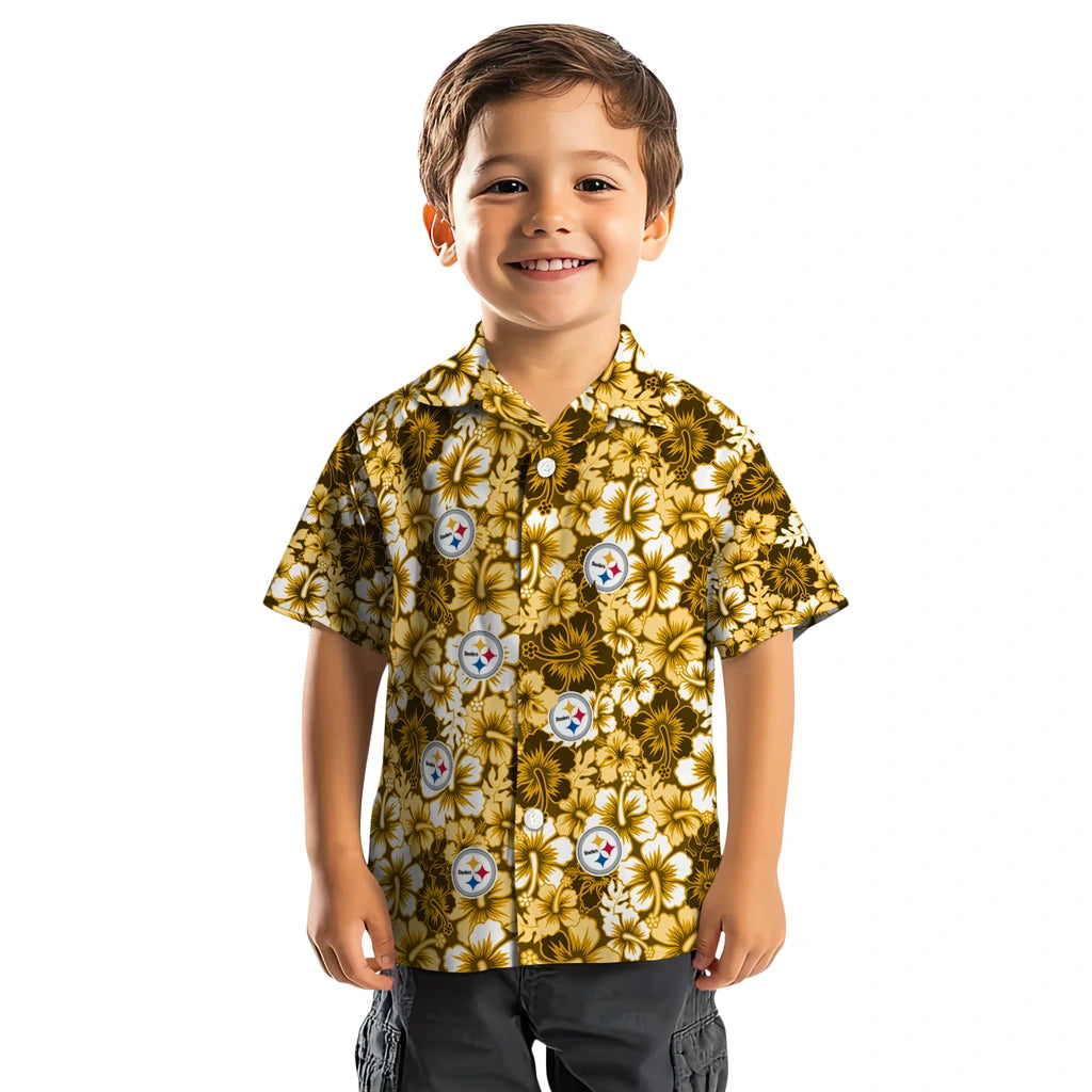 Pittsburgh Steelers Hawaiian Shirt - Hibiscus Blooms | Moonbestprint