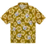 Pittsburgh Steelers Hawaiian Shirt - Hibiscus Cluster | Moonbestprint