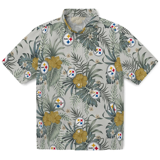 Pittsburgh Steelers Hawaiian Shirt - Hibiscus Designs | Moonbestprint