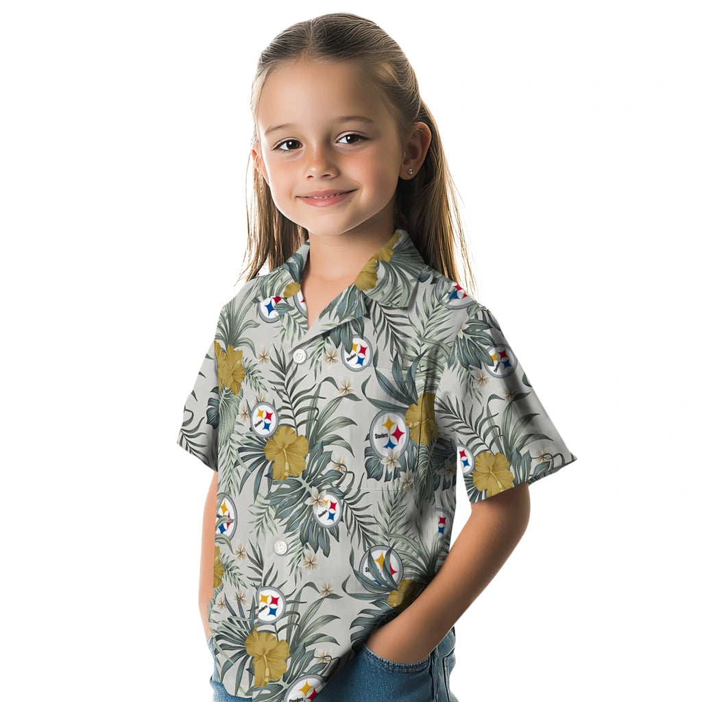 Pittsburgh Steelers Hawaiian Shirt - Hibiscus Designs | Moonbestprint