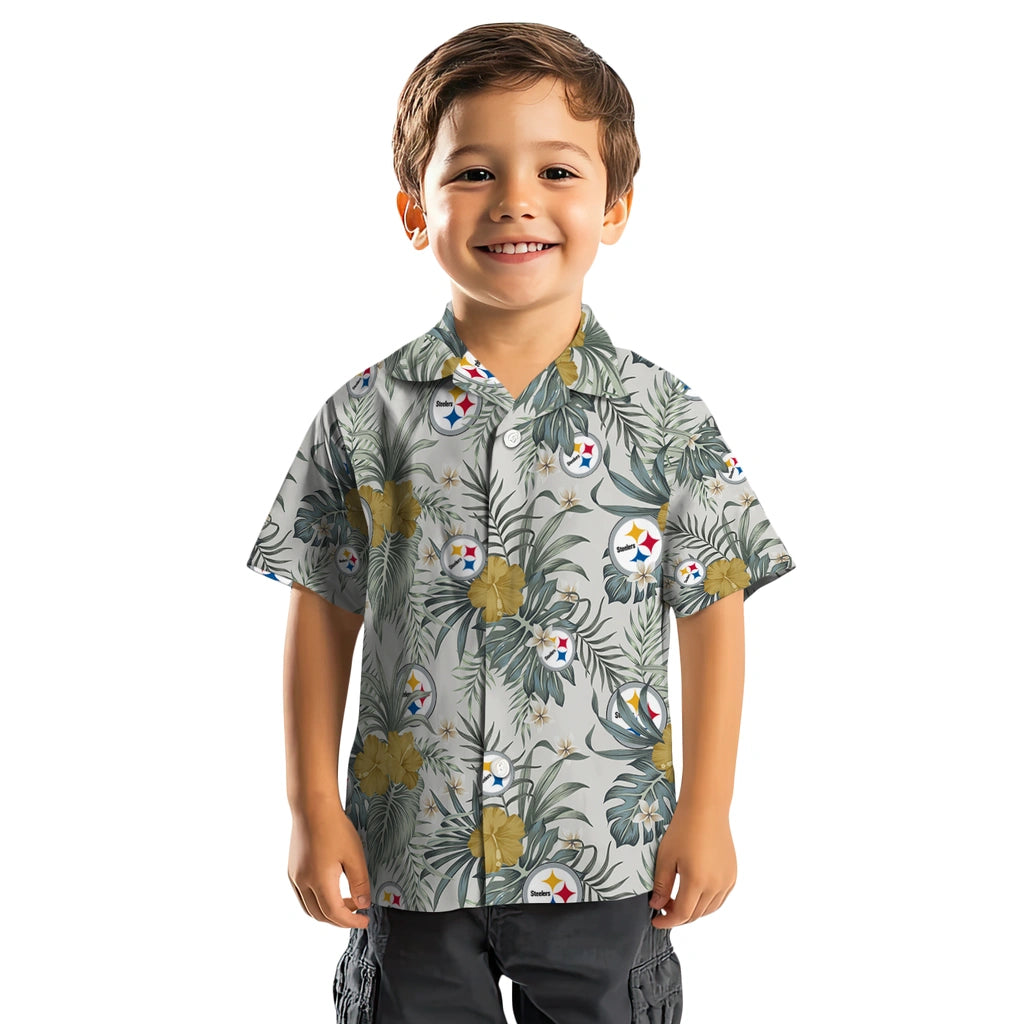 Pittsburgh Steelers Hawaiian Shirt - Hibiscus Designs | Moonbestprint