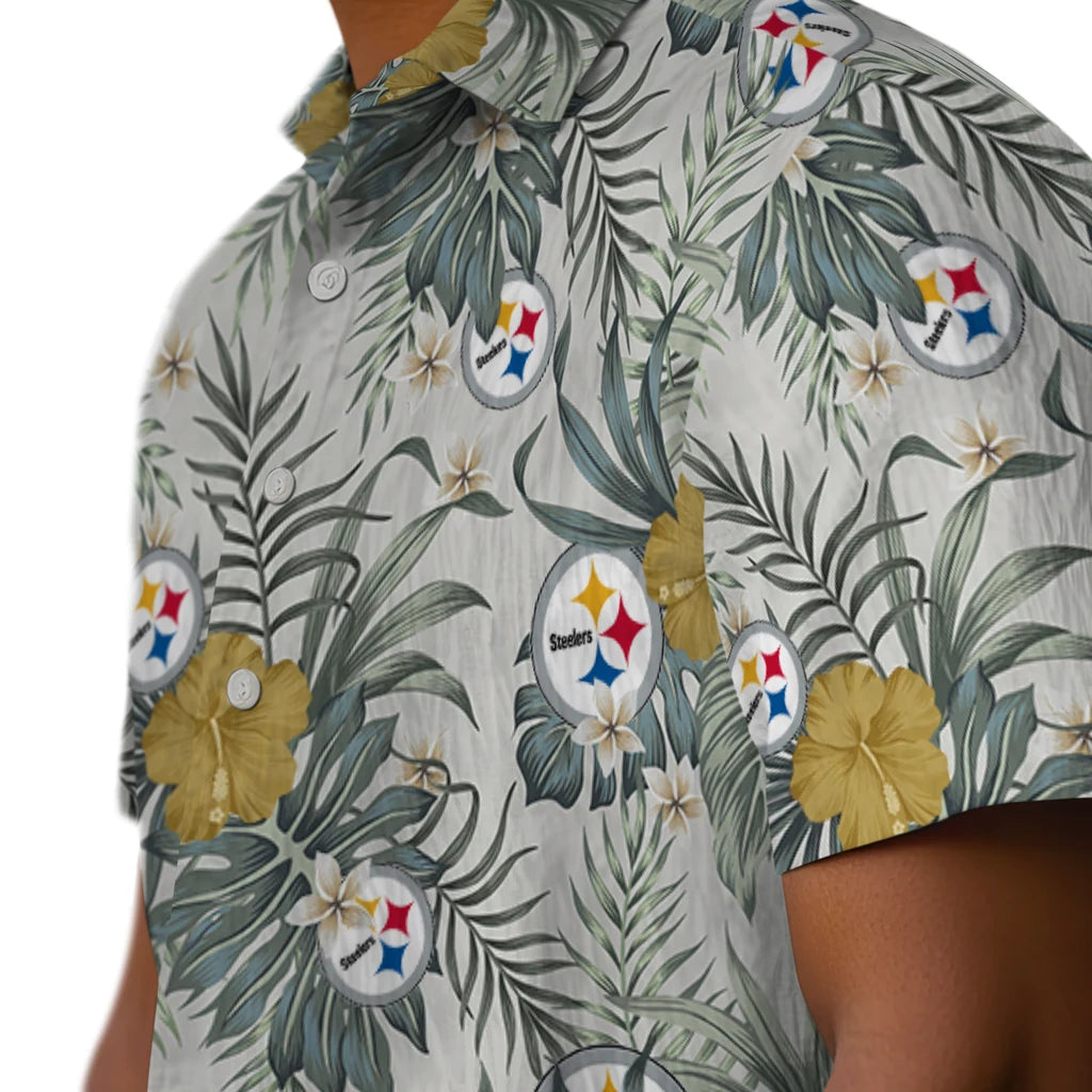 Pittsburgh Steelers Hawaiian Shirt - Hibiscus Designs | Moonbestprint