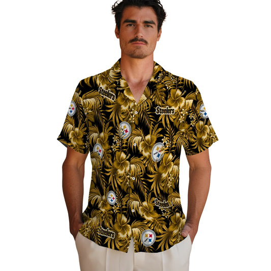 Pittsburgh Steelers Hawaiian Shirt - Hibiscus Exotic | Moonbestprint