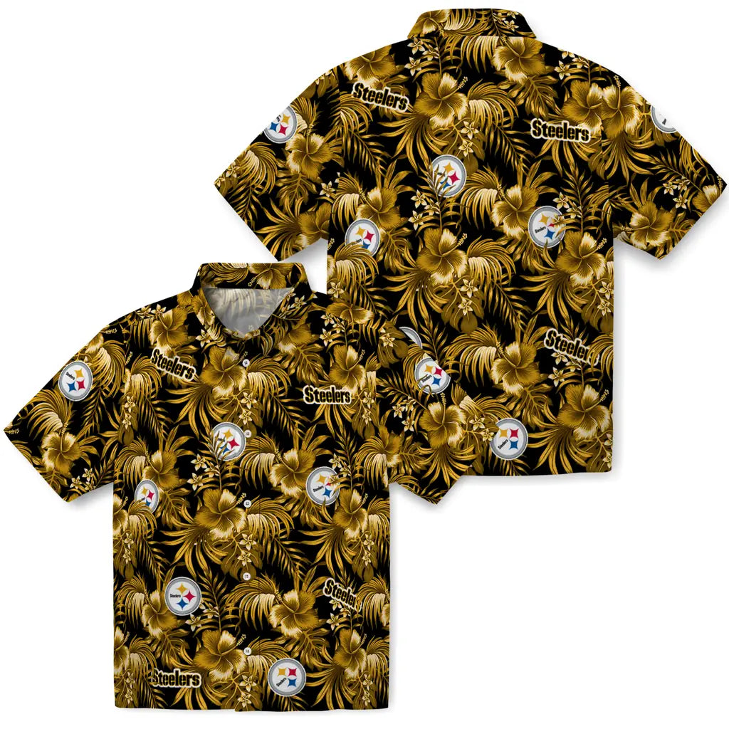 Pittsburgh Steelers Hawaiian Shirt - Hibiscus Exotic | Moonbestprint