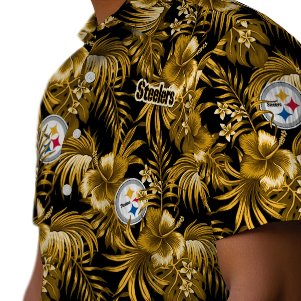 Pittsburgh Steelers Hawaiian Shirt - Hibiscus Exotic | Moonbestprint