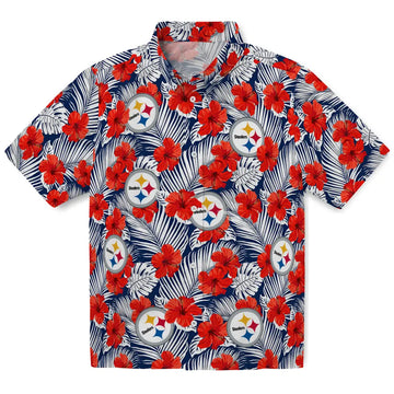 Pittsburgh Steelers Hawaiian Shirt - Hibiscus Fiesta | Moonbestprint