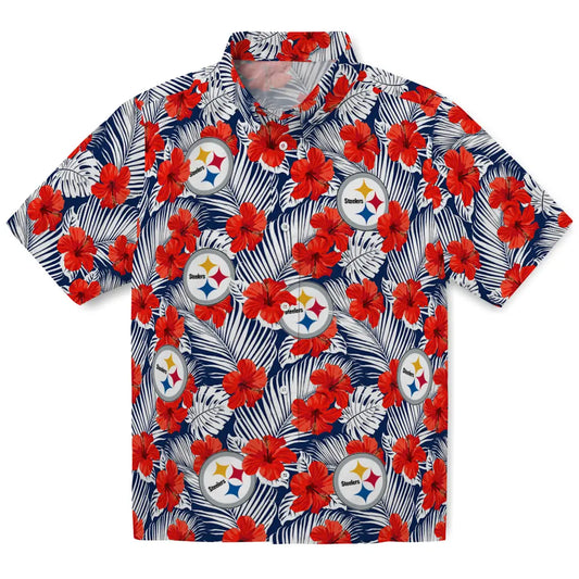 Pittsburgh Steelers Hawaiian Shirt - Hibiscus Fiesta | Moonbestprint