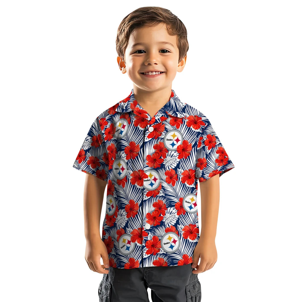 Pittsburgh Steelers Hawaiian Shirt - Hibiscus Fiesta | Moonbestprint