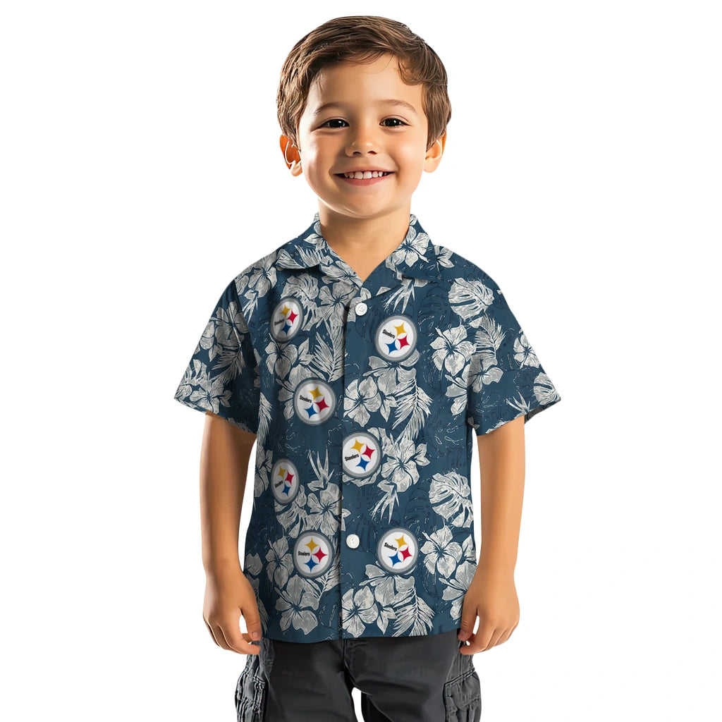 Pittsburgh Steelers Hawaiian Shirt - Hibiscus Flowers | Moonbestprint