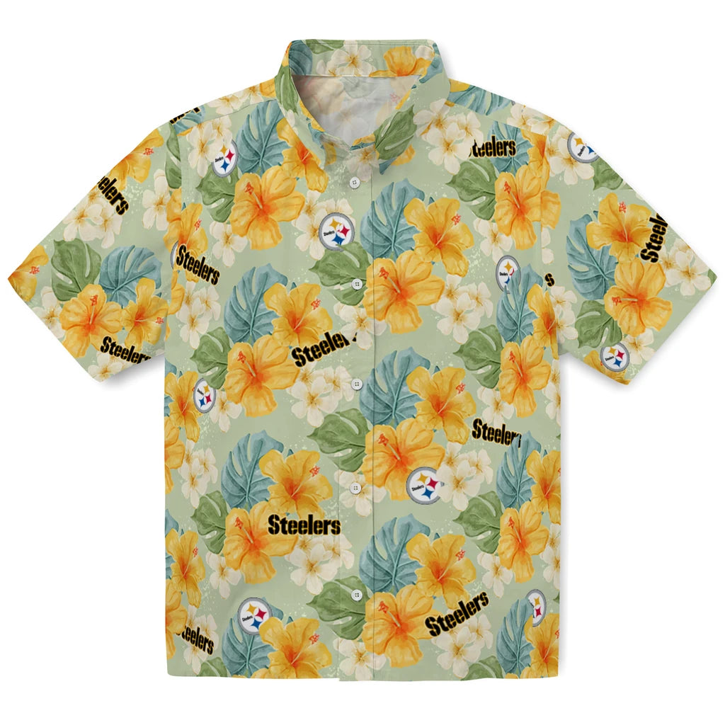 Pittsburgh Steelers Hawaiian Shirt - Hibiscus Mood | Moonbestprint