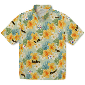 Pittsburgh Steelers Hawaiian Shirt - Hibiscus Mood | Moonbestprint