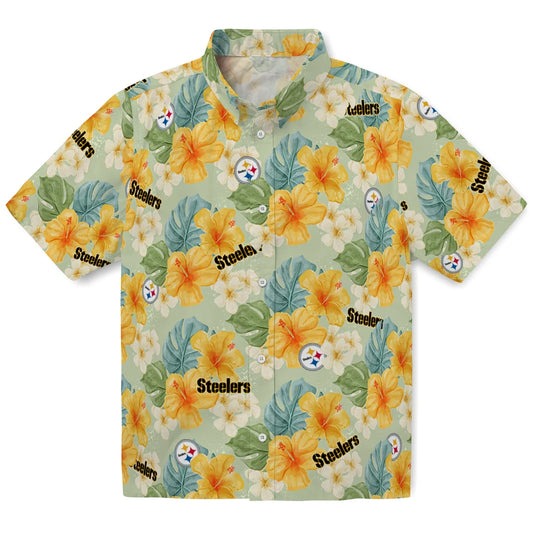 Pittsburgh Steelers Hawaiian Shirt - Hibiscus Mood | Moonbestprint