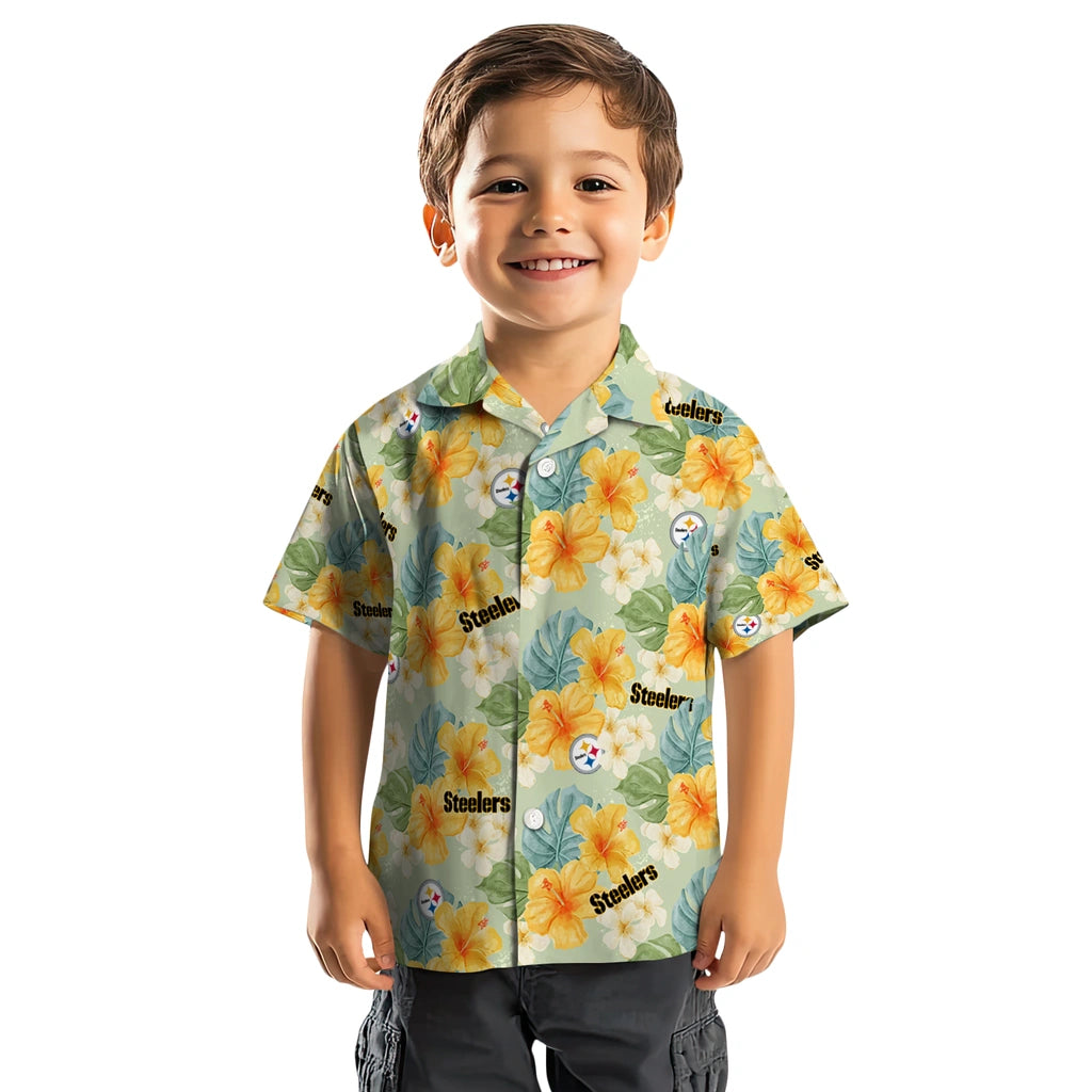 Pittsburgh Steelers Hawaiian Shirt - Hibiscus Mood | Moonbestprint