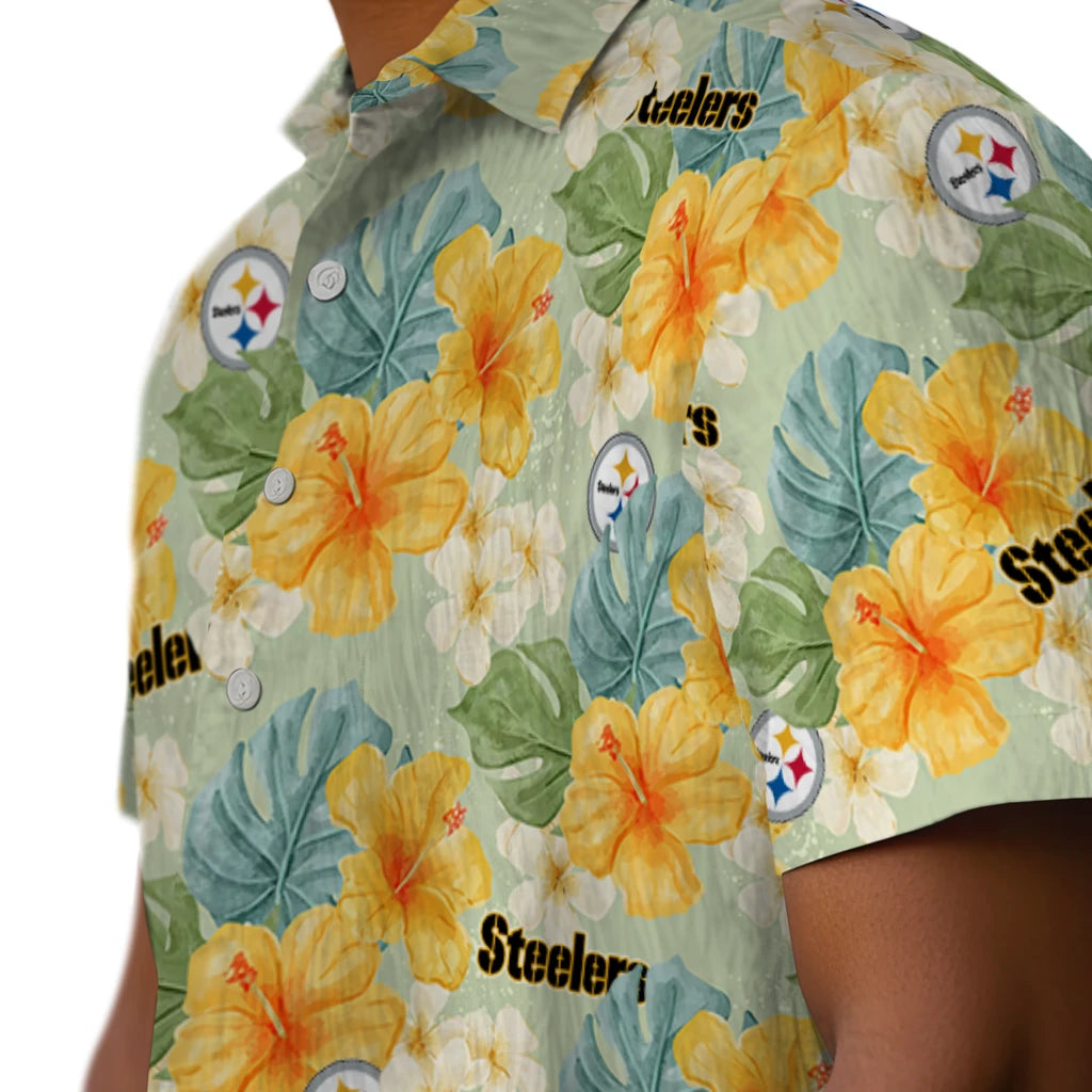 Pittsburgh Steelers Hawaiian Shirt - Hibiscus Mood | Moonbestprint