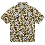 Pittsburgh Steelers Hawaiian Shirt - Hibiscus Motif | Moonbestprint