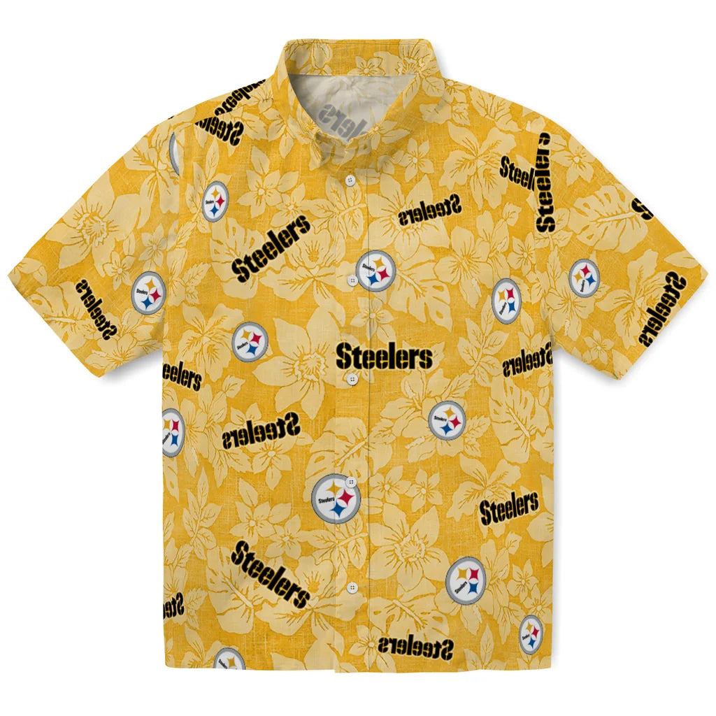 Pittsburgh Steelers Hawaiian Shirt - Hibiscus Oasis | Moonbestprint