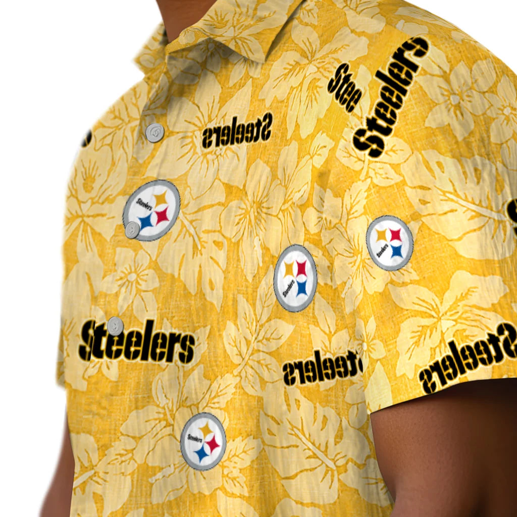Pittsburgh Steelers Hawaiian Shirt - Hibiscus Oasis | Moonbestprint