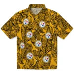 Pittsburgh Steelers Hawaiian Shirt - Leaf Outline | Moonbestprint