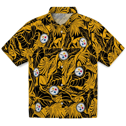 Pittsburgh Steelers Hawaiian Shirt - Monstera Layer | Moonbestprint