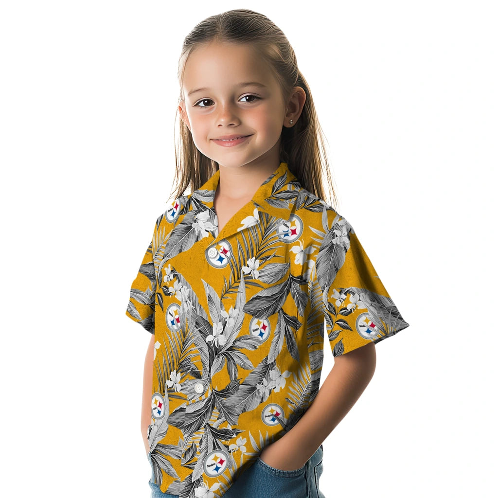 Pittsburgh Steelers Hawaiian Shirt - Palm Leaves | Moonbestprint
