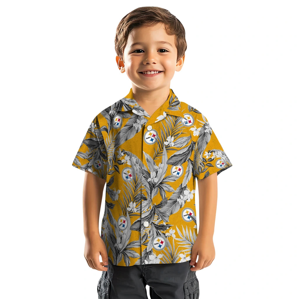 Pittsburgh Steelers Hawaiian Shirt - Palm Leaves | Moonbestprint