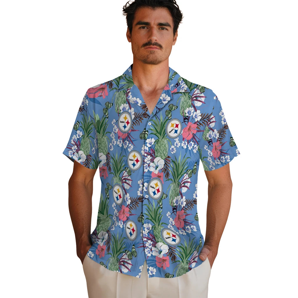 Pittsburgh Steelers Hawaiian Shirt - Pineapple Bouquet | Moonbestprint