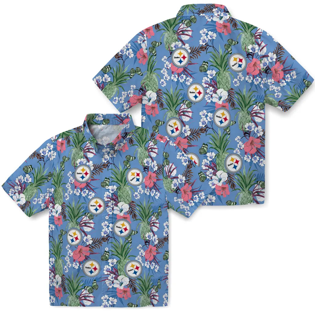 Pittsburgh Steelers Hawaiian Shirt - Pineapple Bouquet | Moonbestprint