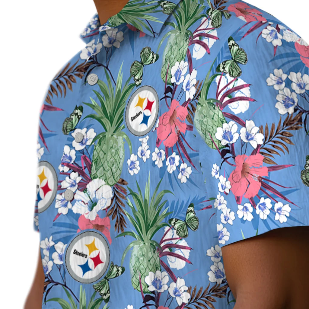 Pittsburgh Steelers Hawaiian Shirt - Pineapple Bouquet | Moonbestprint