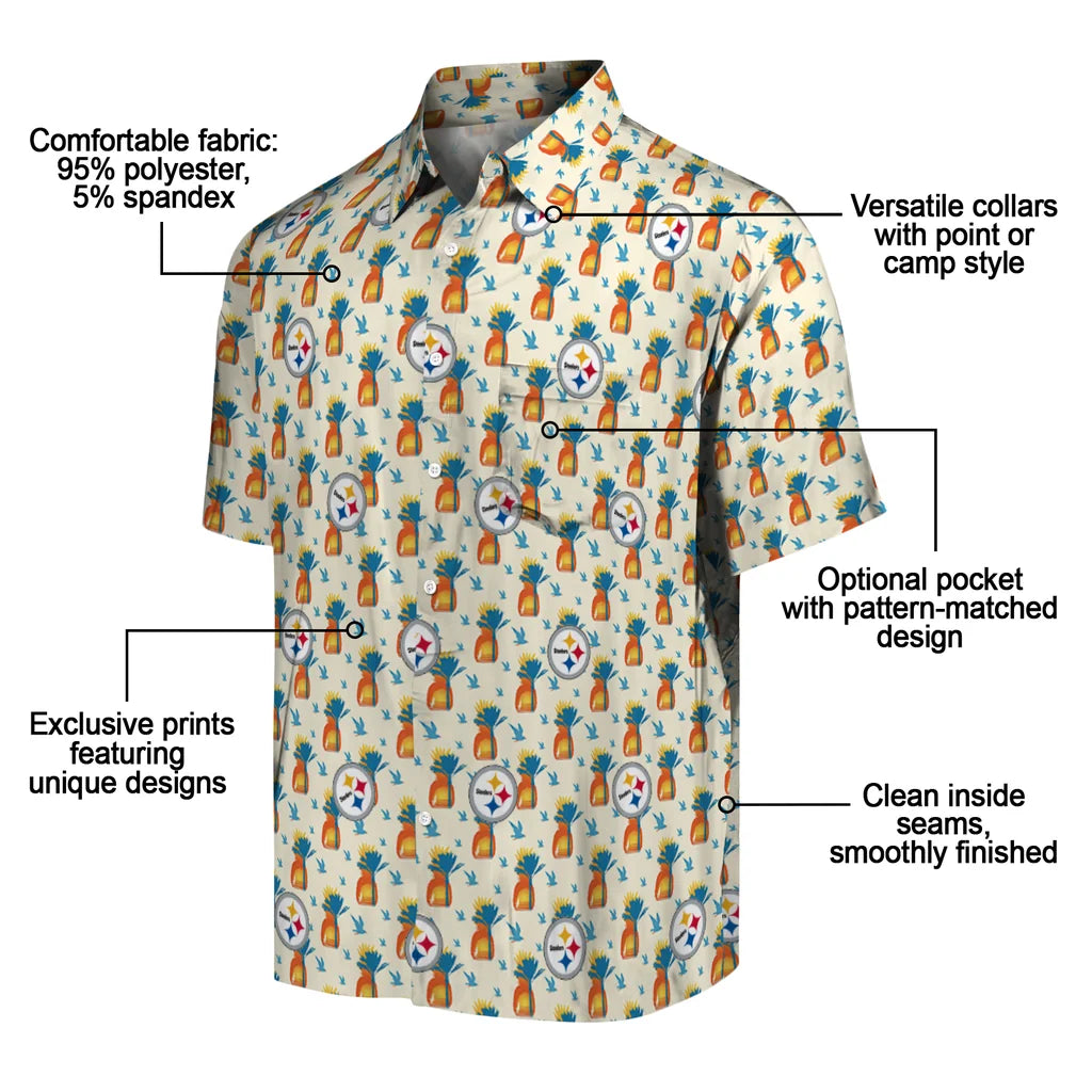 Pittsburgh Steelers Hawaiian Shirt - Pineapple Delight | Moonbestprint