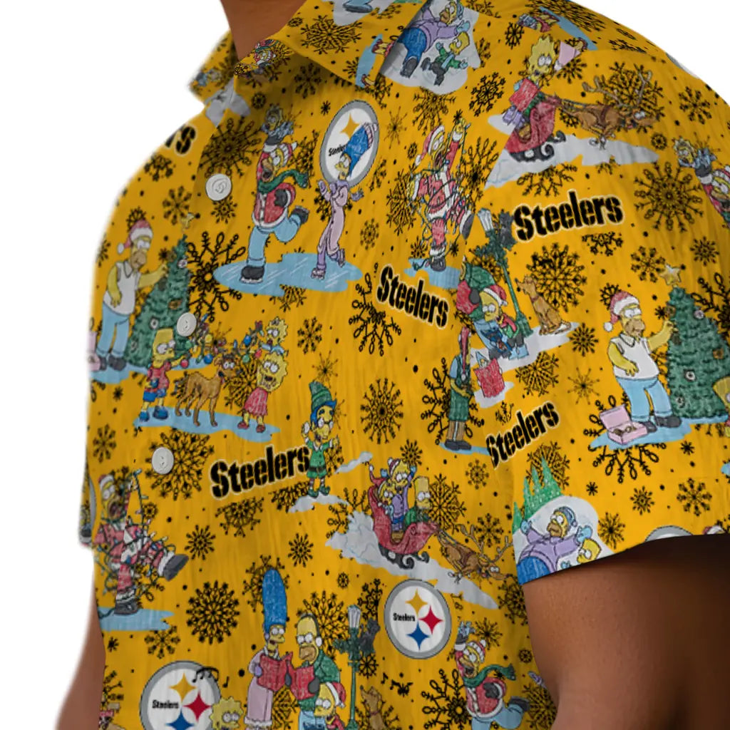 Pittsburgh Steelers Hawaiian Shirt - Simpsons Christmas | Moonbestprint