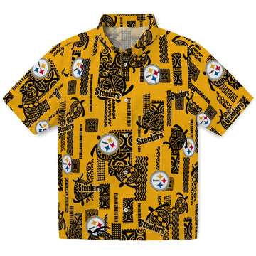 Pittsburgh Steelers Hawaiian Shirt - Turtle Lines | Moonbestprint