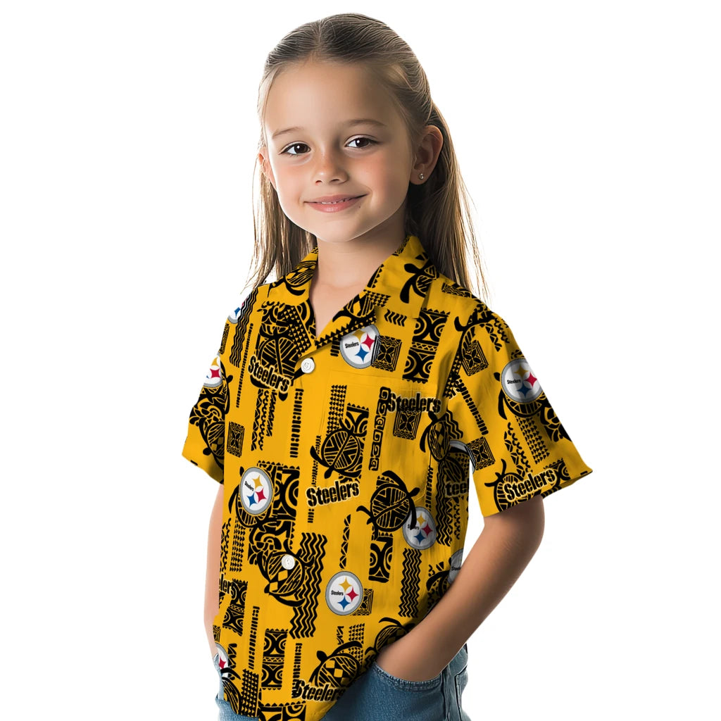 Pittsburgh Steelers Hawaiian Shirt - Turtle Lines | Moonbestprint