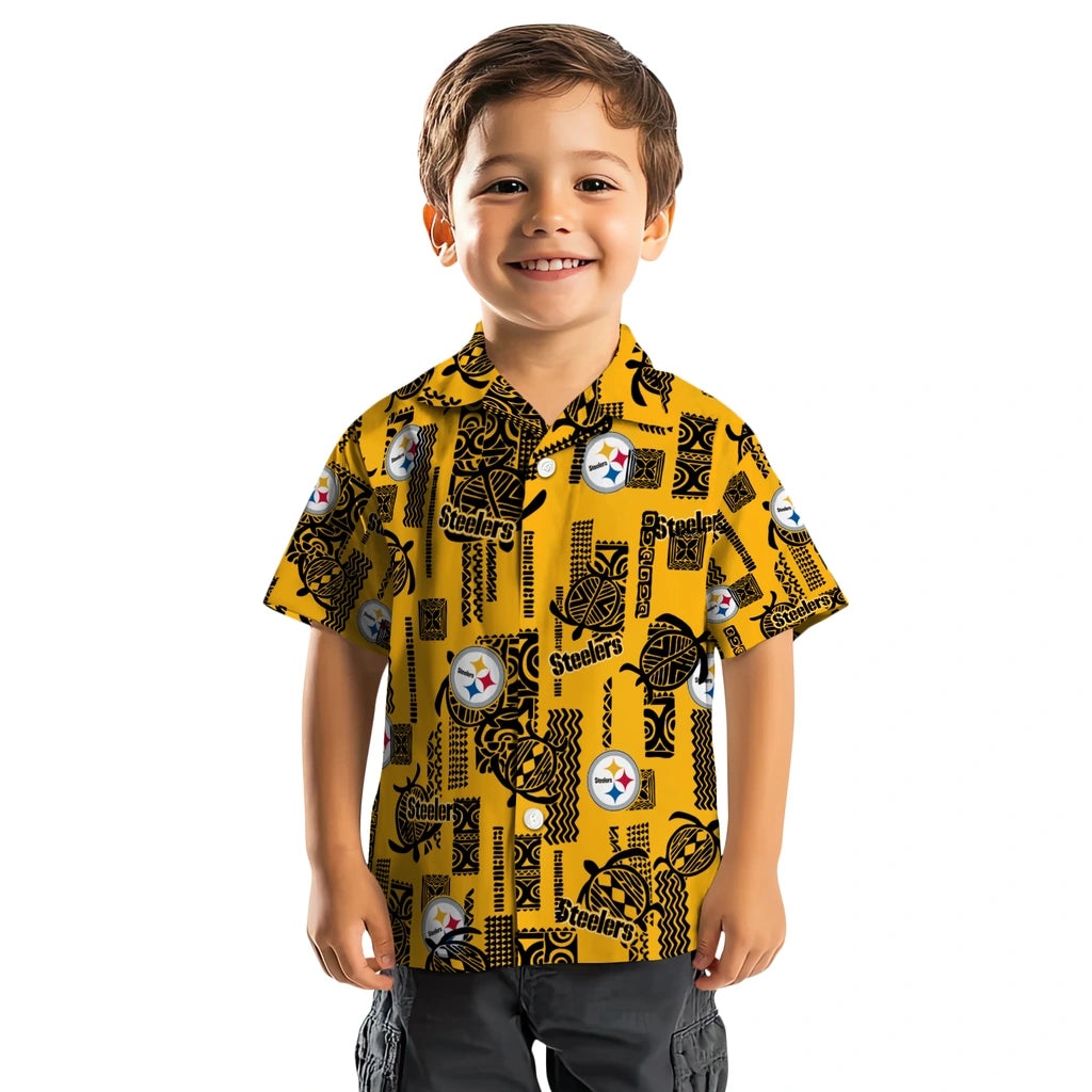 Pittsburgh Steelers Hawaiian Shirt - Turtle Lines | Moonbestprint