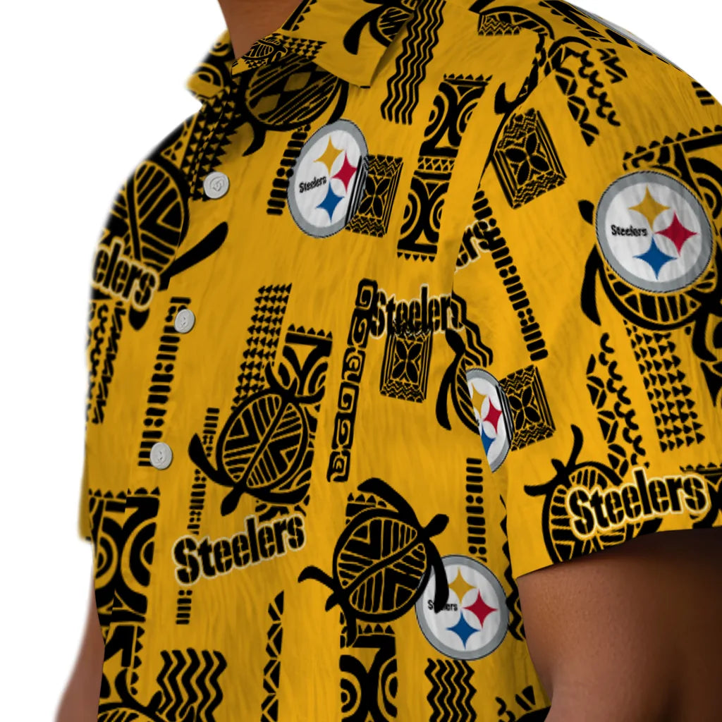 Pittsburgh Steelers Hawaiian Shirt - Turtle Lines | Moonbestprint