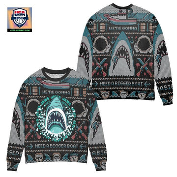 Pixel Jaws Were Gonna Need A Bigger Boat Ugly Christmas Sweater ? Usalast