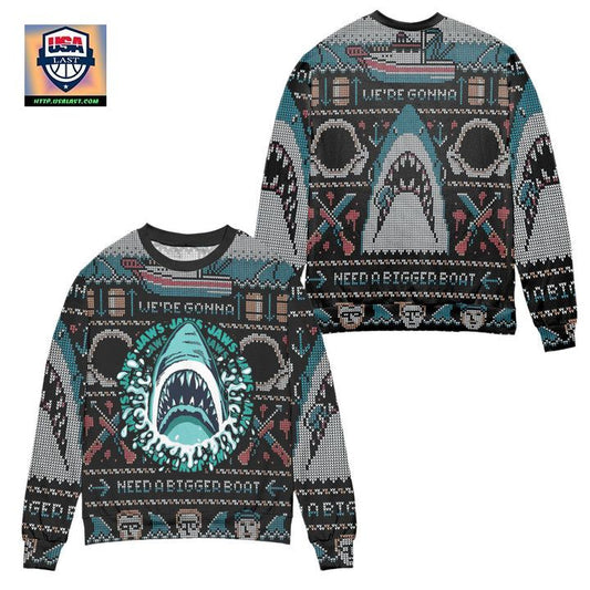Pixel Jaws Were Gonna Need A Bigger Boat Ugly Christmas Sweater ? Usalast
