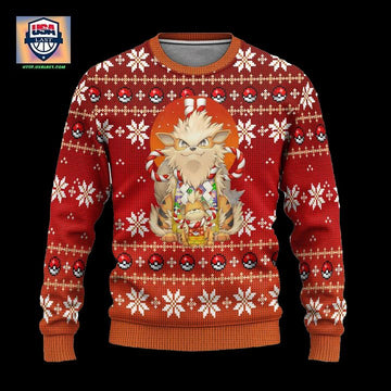 Pokemon Arcanine Ugly Christmas Sweater Anime Xmas Gift ? Usalast