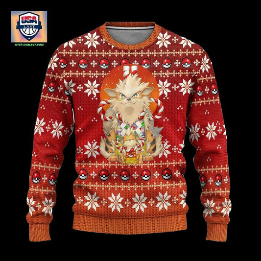 Pokemon Arcanine Ugly Christmas Sweater Anime Xmas Gift ? Usalast