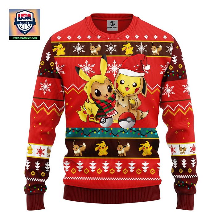 Pokemon Cute Noel Mc Ugly Christmas Sweater Red 1 Amazing Gift Idea Thanksgiving Gift ? Usalast