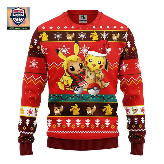 Pokemon Cute Noel Mc Ugly Christmas Sweater Red 1 Amazing Gift Idea Thanksgiving Gift ? Usalast