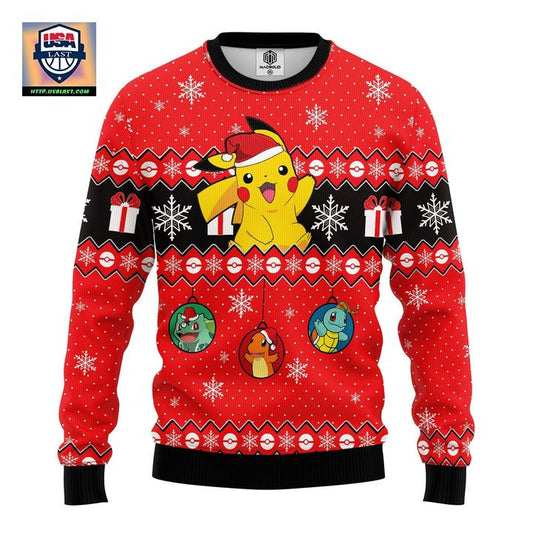 Pokemon Pikachu 3 Ugly Christmas Sweater Amazing Gift Idea Thanksgiving Gift ? Usalast