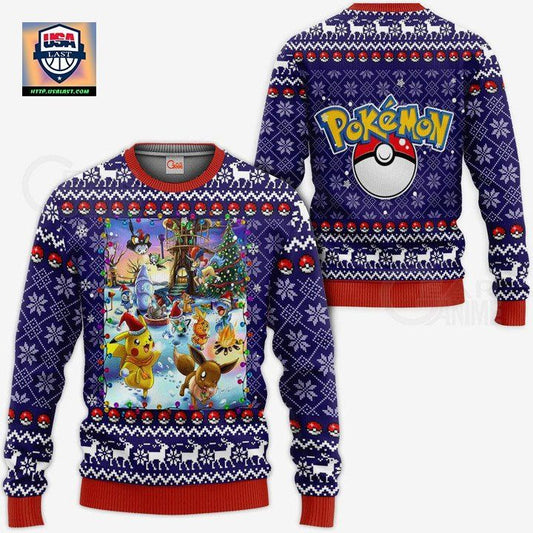 Pokemon Ugly Christmas Sweater Happy Pokemon Anime Xmas Gift ? Usalast