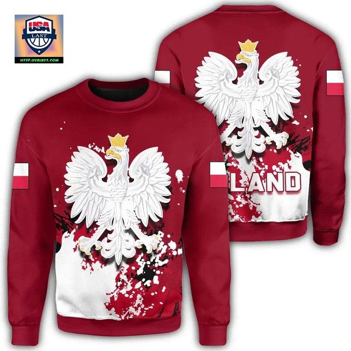 Poland Coat Of Arms Sweater Spaint Style J8W ? Usalast
