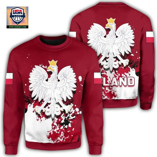 Poland Coat Of Arms Sweater Spaint Style J8W ? Usalast