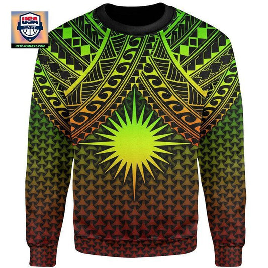 Polynesian Marshall Islands Sweater ? Reggae Vintage Polynesian Patterns ? Bn15 ? Usalast