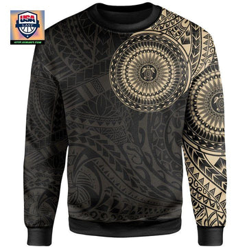 Polynesian Sweater Turtle Tattoo Style Knitted Long-Sleeved Sweater A7 ? Usalast