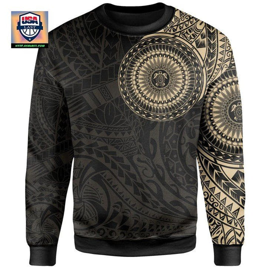 Polynesian Sweater Turtle Tattoo Style Knitted Long-Sleeved Sweater A7 ? Usalast