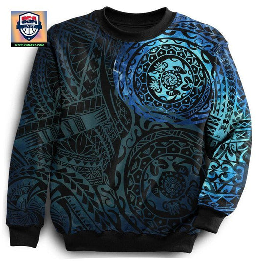 Polynesian Tattoo Style Sweater Special Knitted Long-Sleeved Sweater A7 ? Usalast