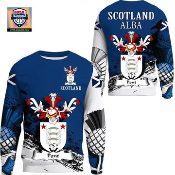 Pont Scottish Family Crest Scotland Special Sweater A7 ? Usalast