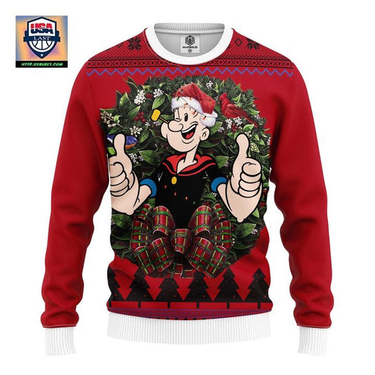 Popeye The Sailor Man Noel Mc Ugly Christmas Sweater Thanksgiving Gift ? Usalast